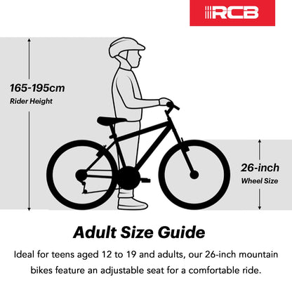 RCB GK2 VTT 26 Pouces, Vélo de Montagne 21 Vitesses avec Cadre en Aluminium et Freins à Disque