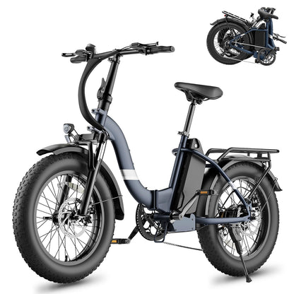 Touroll S2/ S2 Pro Vélo Électrique Pliable Tout-Terrain, 20"×4.0" Fat Tire, 150KM Autonomie, Batterie 720Wh Amovible, Moteur 250W Vélo Électrique Gros Pneu 7 Vitesses, E-Bike Urbain pour Adulte