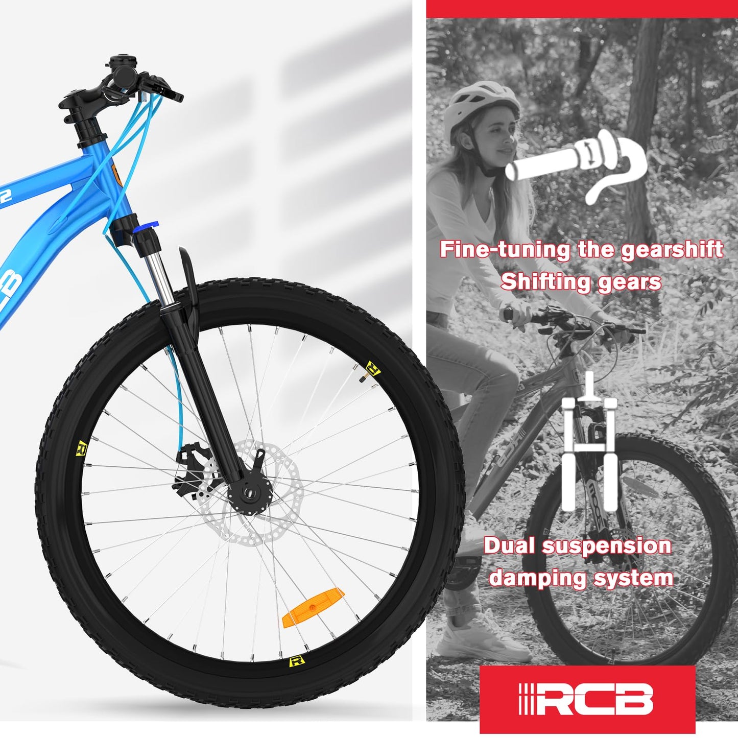 RCB GK2 VTT 26 Pouces, Vélo de Montagne 21 Vitesses avec Cadre en Aluminium et Freins à Disque