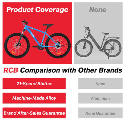 RCB GK2 VTT 26 Pouces, Vélo de Montagne 21 Vitesses avec Cadre en Aluminium et Freins à Disque
