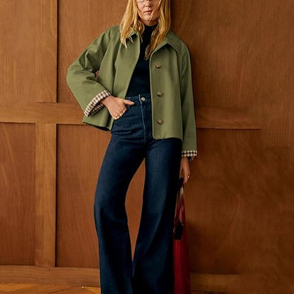 2026 European and American Cross-Border Amazon Women's Casual Simple Jacket Long-Sleeve Single-Breasted Autumn and Winter Coat