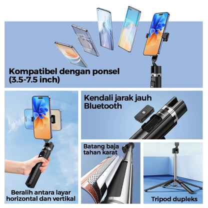 LISCN 100CM Selfie Stick Tripod Multifunction Mobile Phone Holder with Bluetooth Control Holder for Smartphones