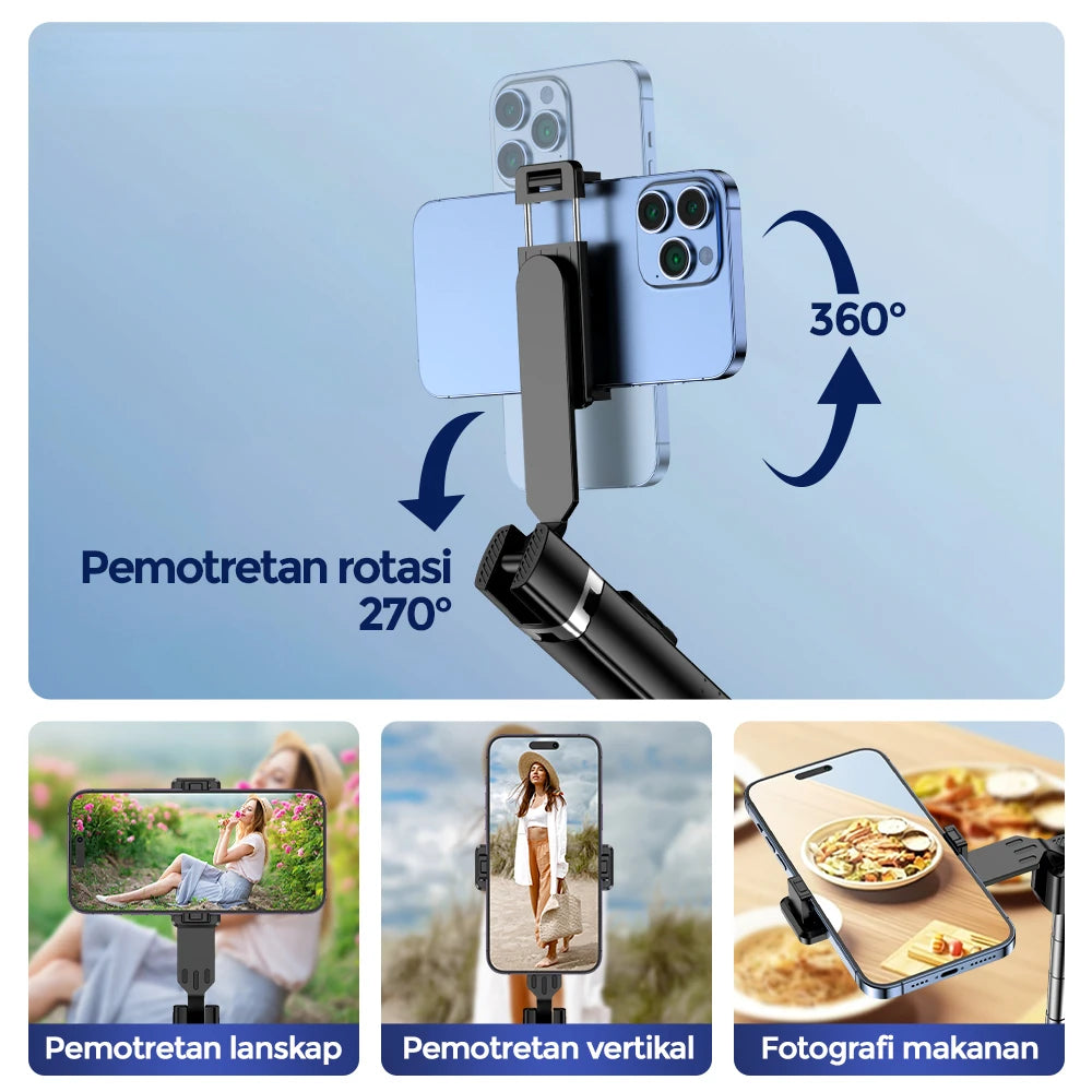 LISCN 100CM Selfie Stick Tripod Multifunction Mobile Phone Holder with Bluetooth Control Holder for Smartphones